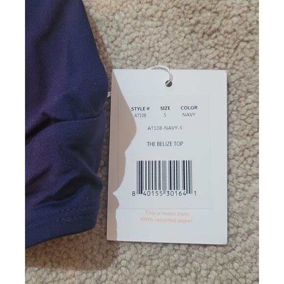 NWT Andie Swim The Belize Top Navy Size Small - Picture 5 of 5